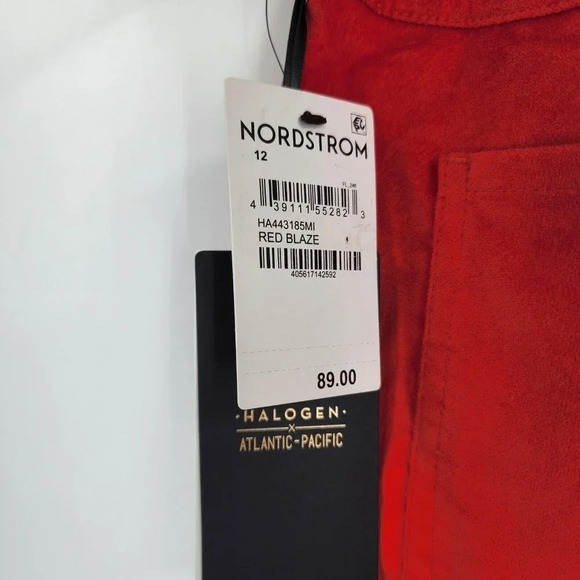 Halogen X Atlantic-Pacific Velveteen Kick Flare Pants In Red Blaze Size 12‎ NWT - Picture 7 of 12